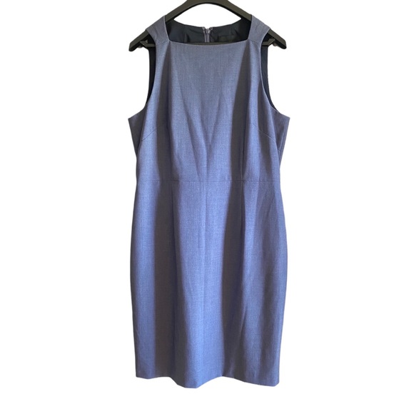 Alex Marie Sheath Denim Chambray Square Neck Business Casual Dress- NWT - Picture 1 of 9